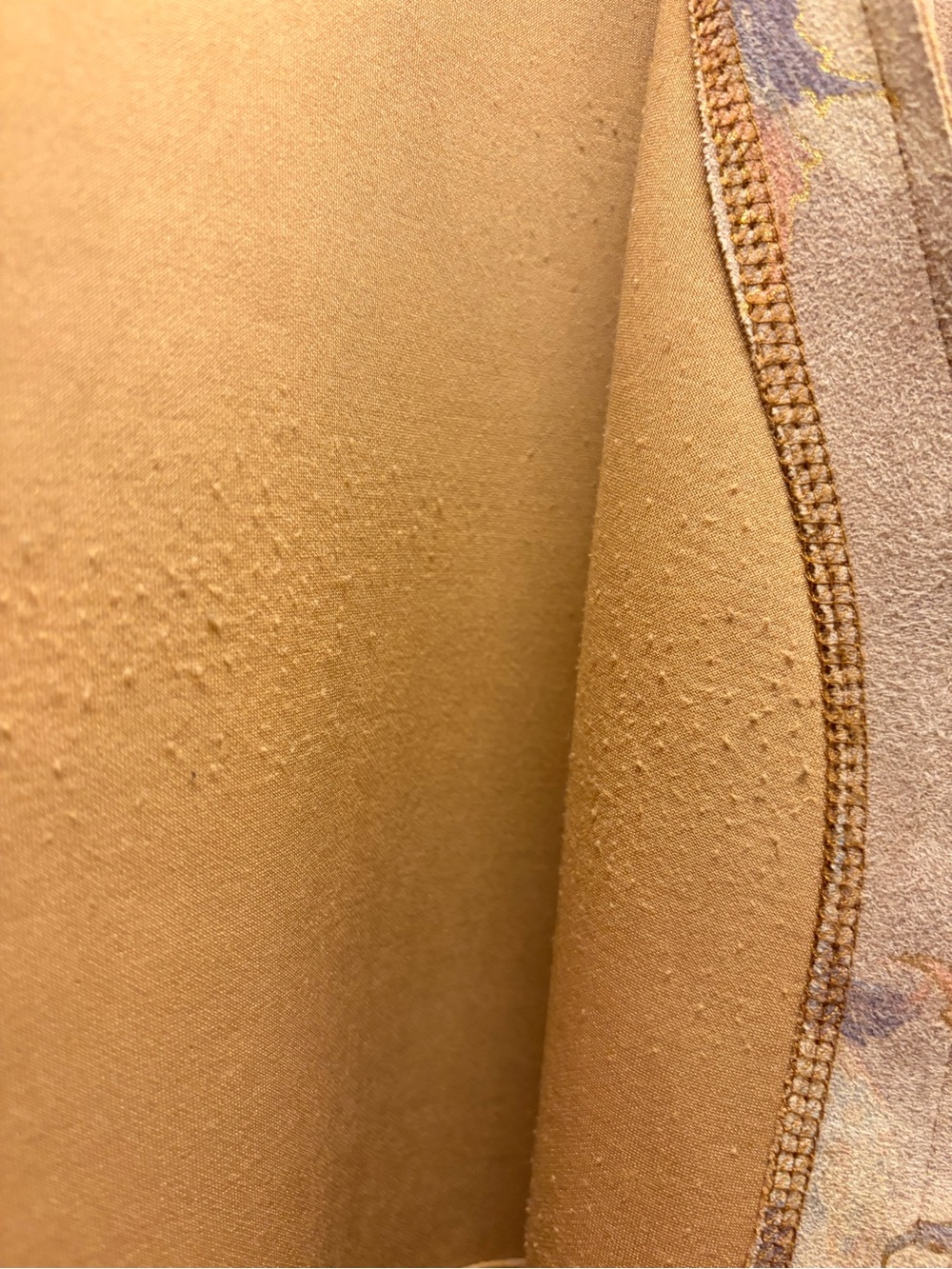 Solitaire Open-Front Cardigan Jacket - Peachy Tan with Muted Blue Accents - Picture 9 of 11
